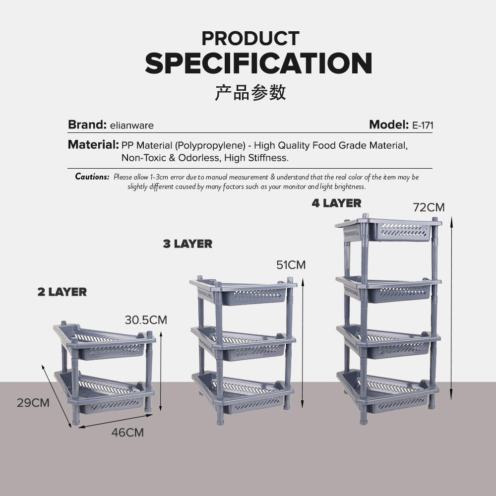 3 Tier Multipurpose Corner Storage Rack