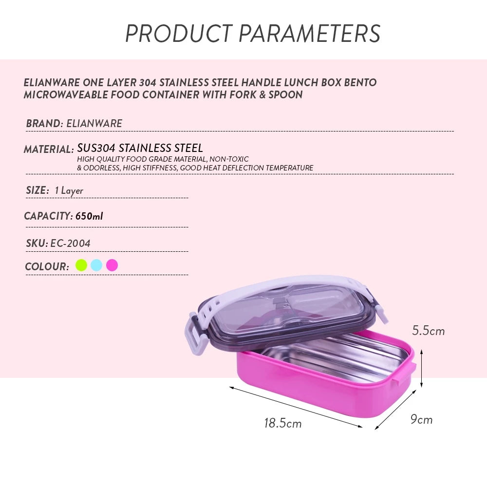 Stainless Steel Lunch Box - 650ml