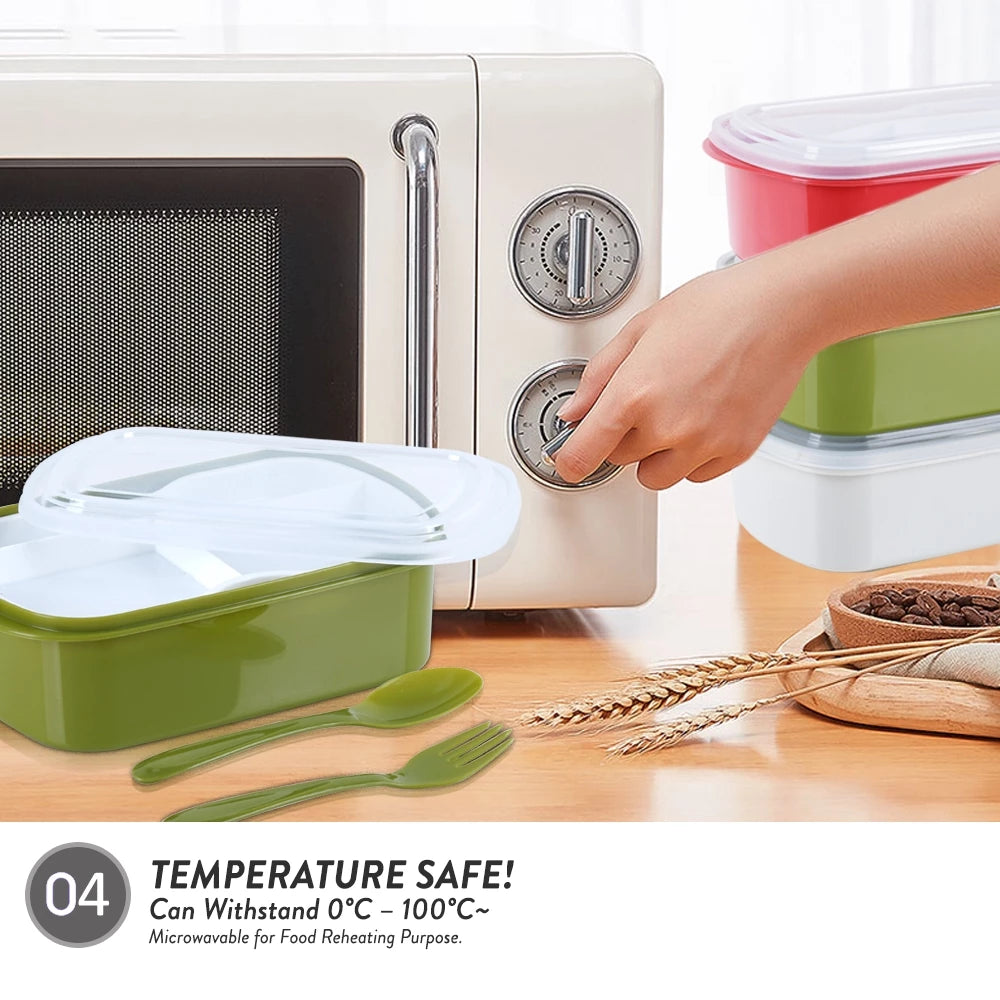 Bento Lunch Box With Fork & Spoon 1000ML