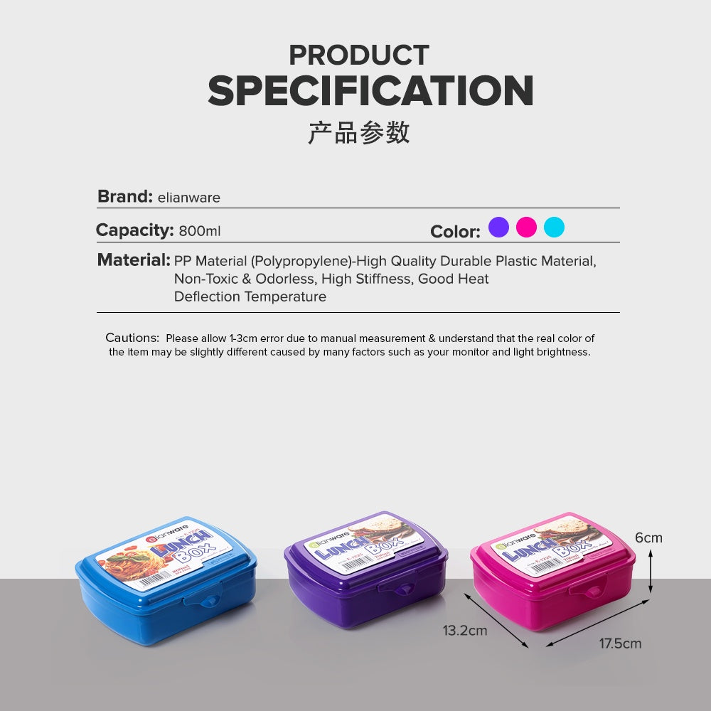Lunch Box with Spoon & Fork 800ML
