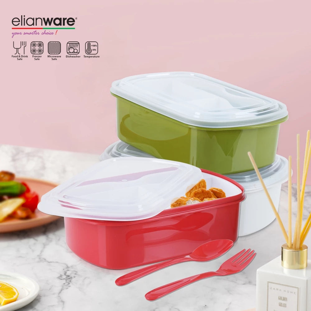 Bento Lunch Box With Fork & Spoon 1000ML