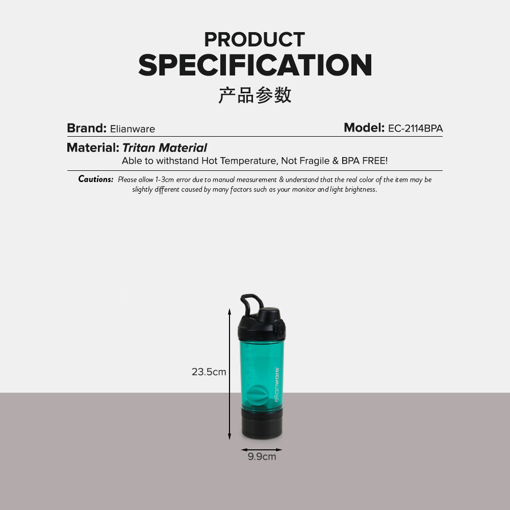 550ML SHAKE BOTTLE (TRITAN)