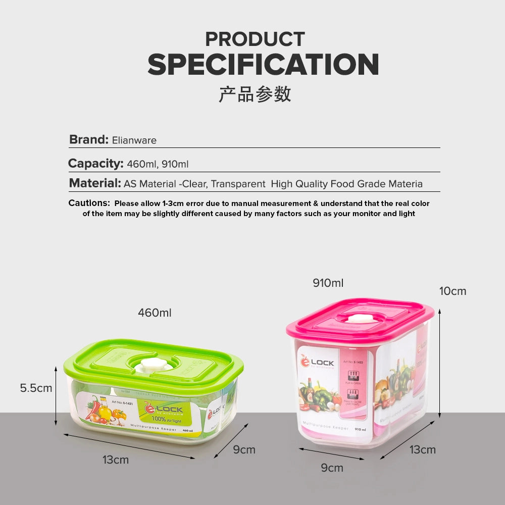 Elock Airtight Container 910ml