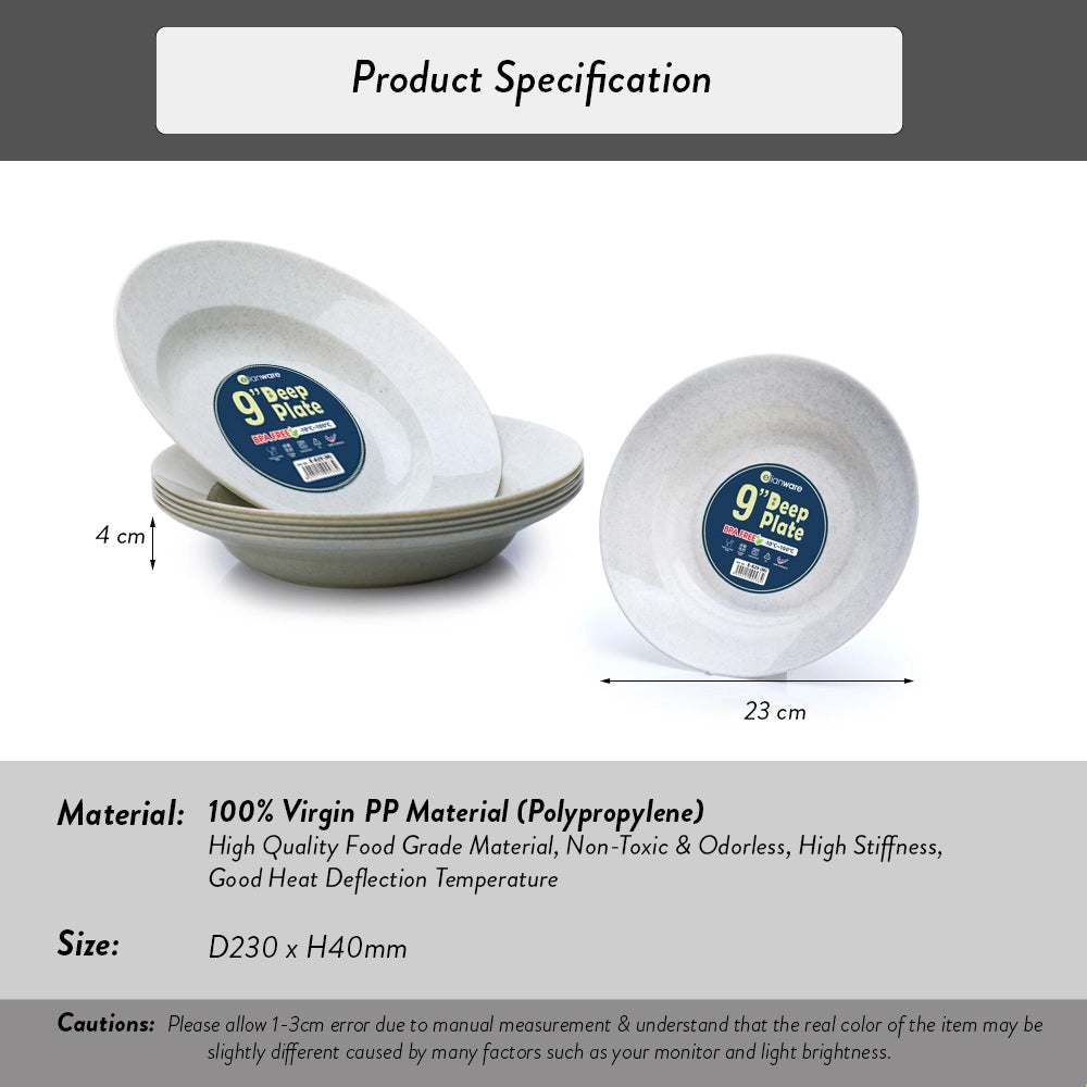 Plastic Deep Plate - 9 Inch