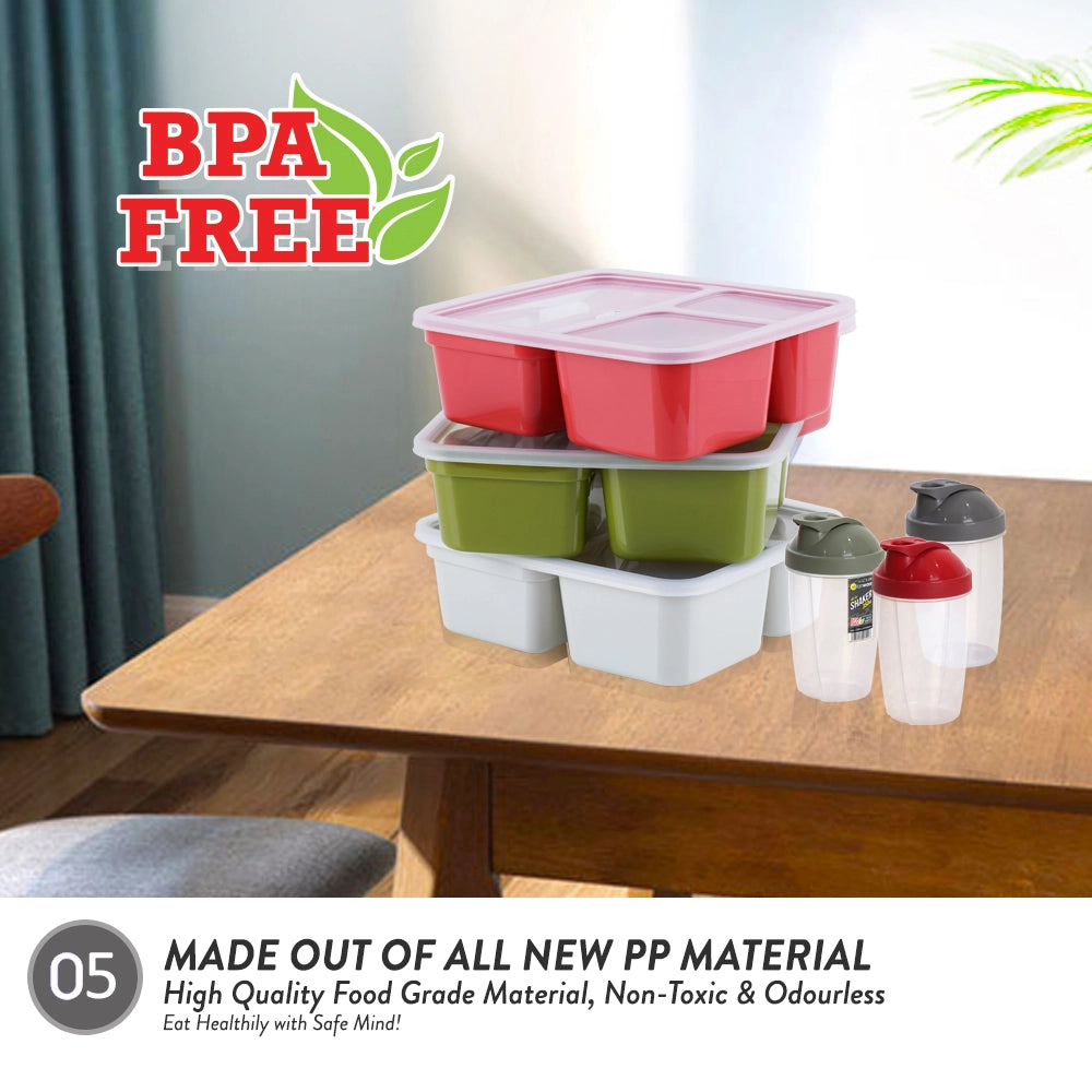 Bento Lunch Box With Fork & Spoon 1.3L