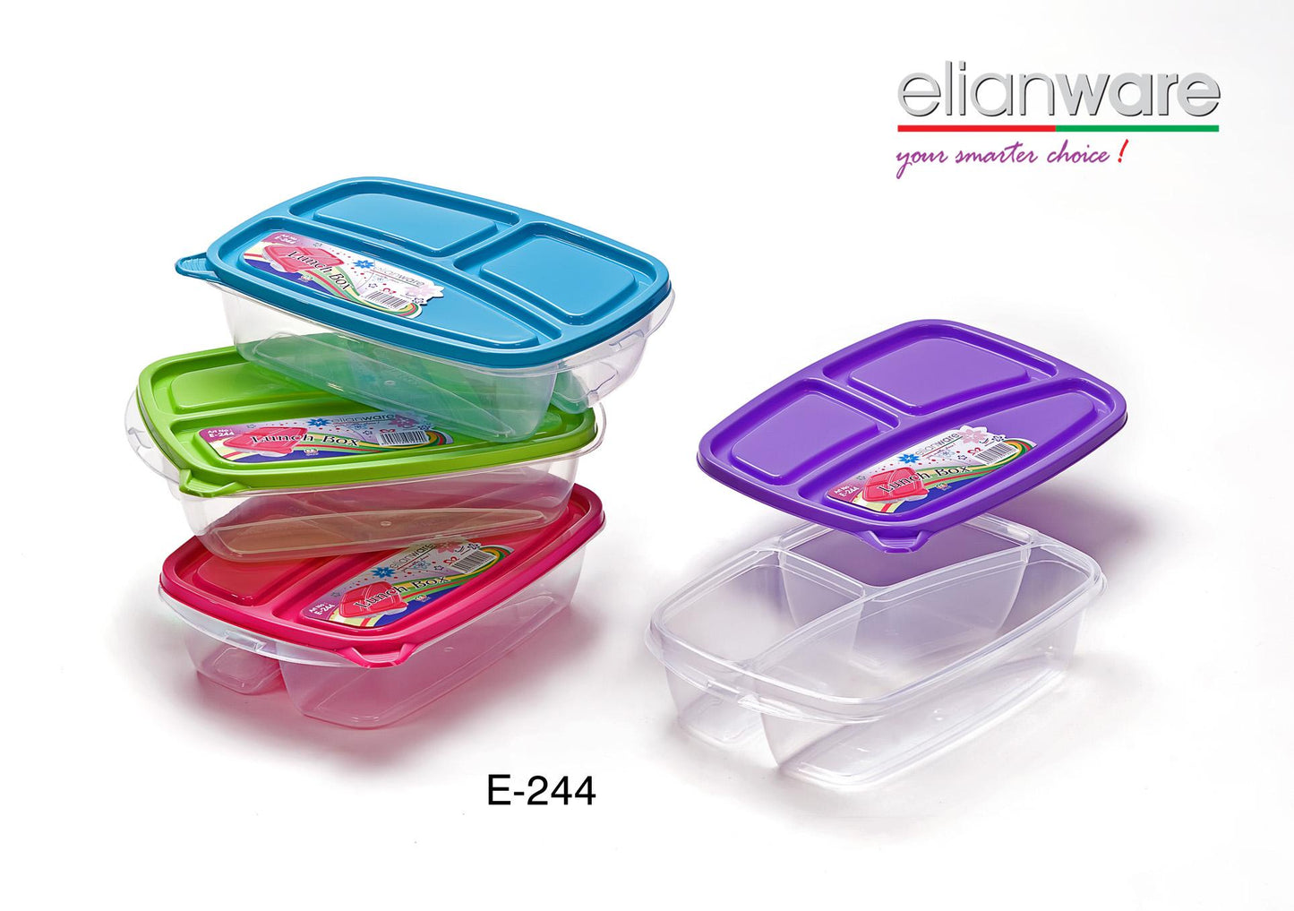 3 Compartment Divided Lunch Box