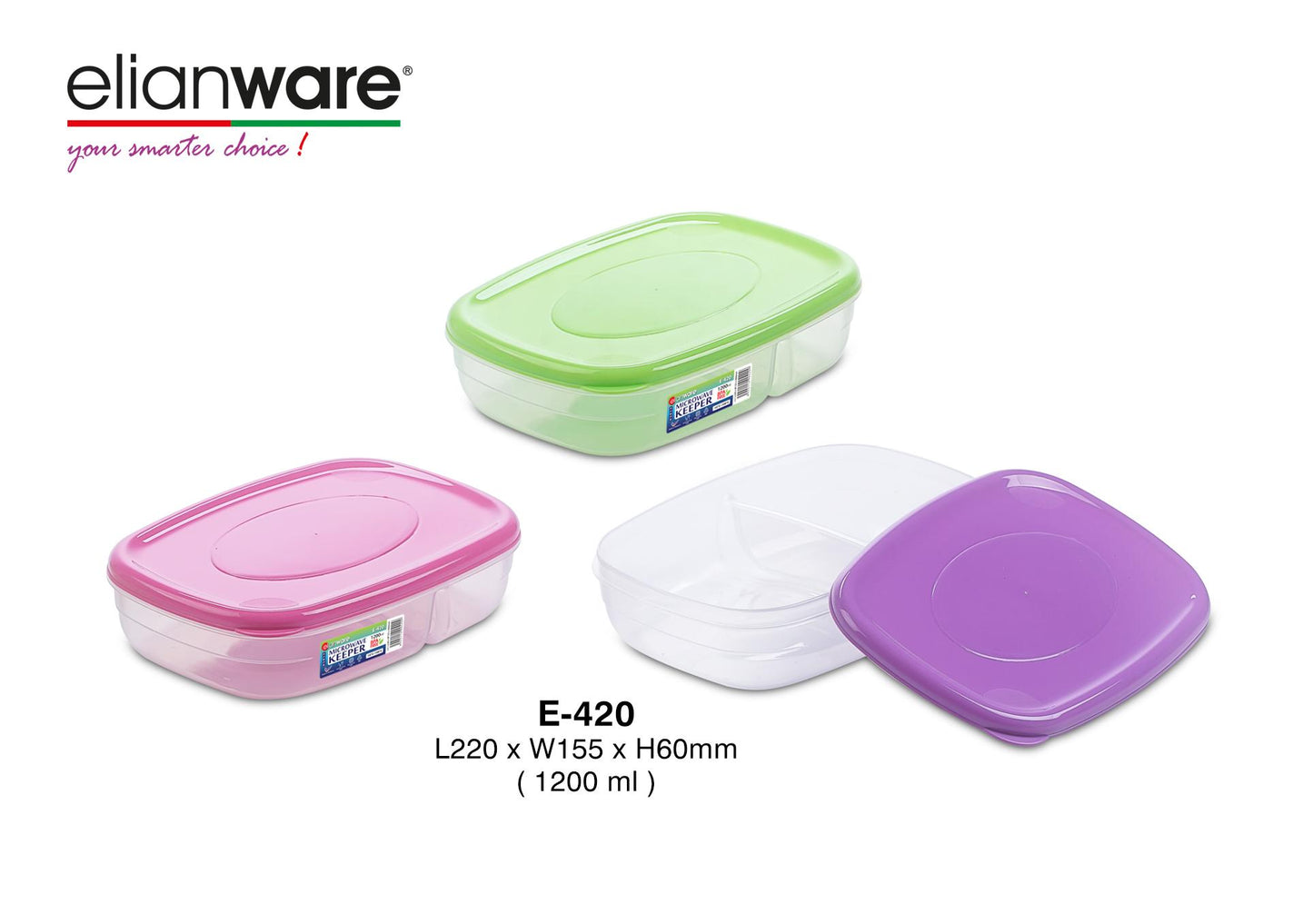 2 Compartment Lunch Box 1.2L