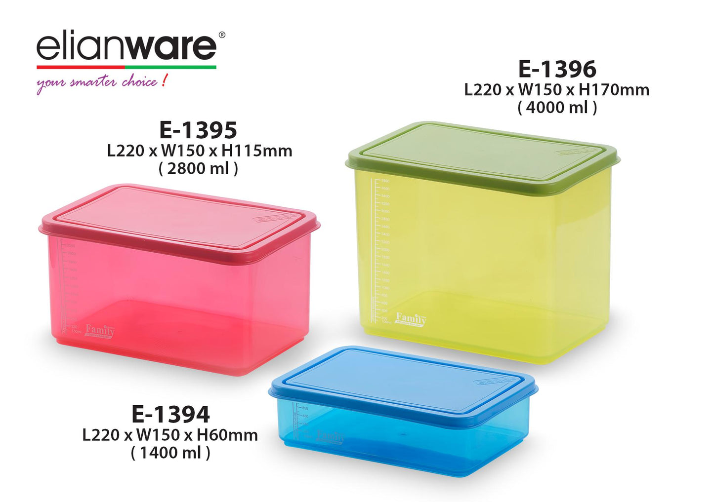 Stackable Rectangular Container - 1400ml