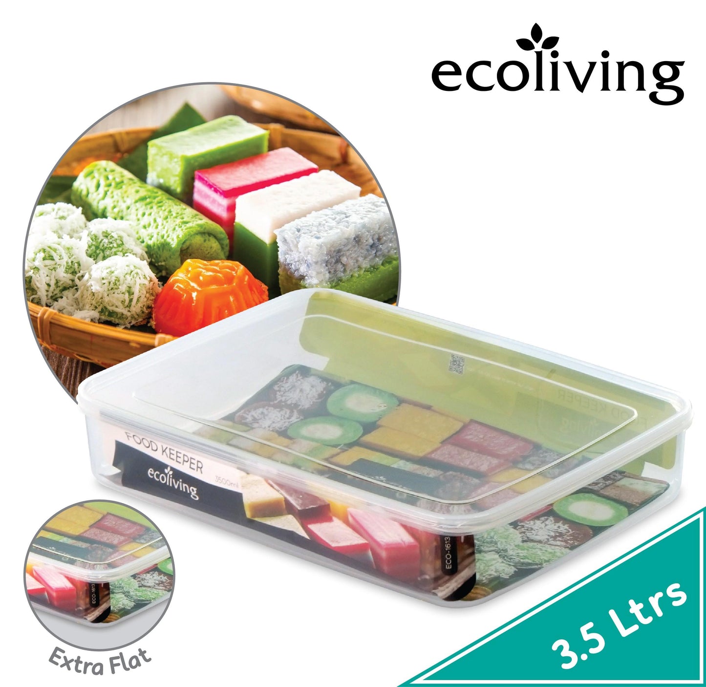 Extra Flat Food Container - 2000ml