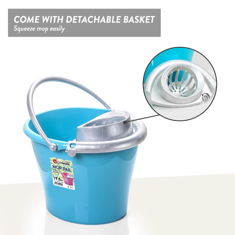 Mop Pail with Wheel - 19.5L