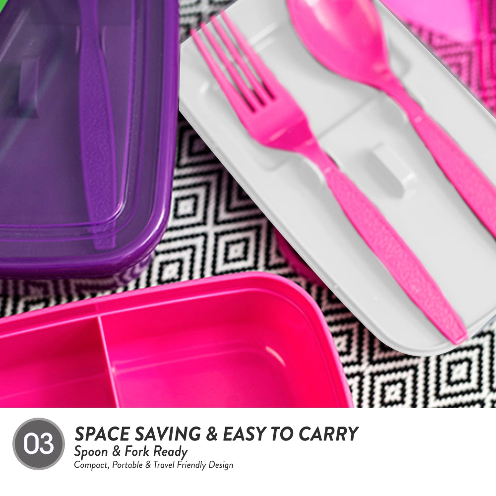 Lunch Box with Spoon & Fork 1000ML
