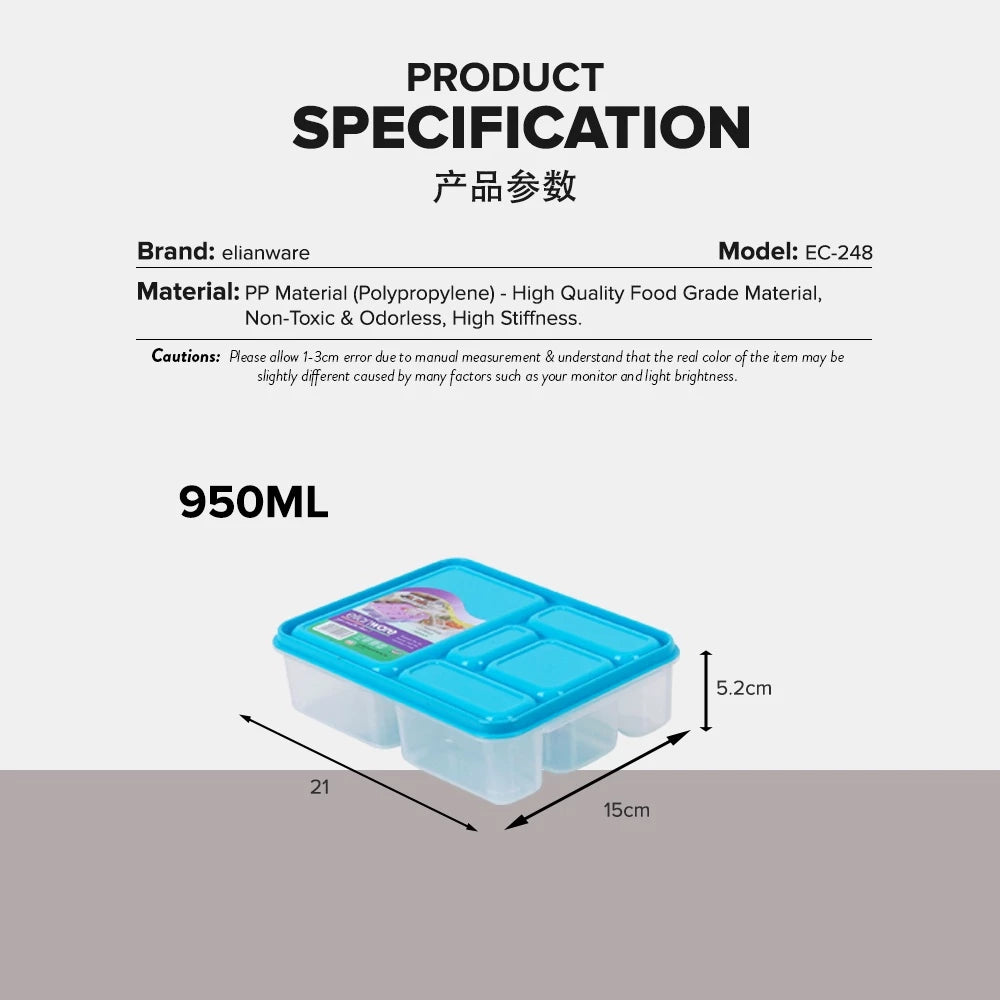 5 Compartments Lunch Box