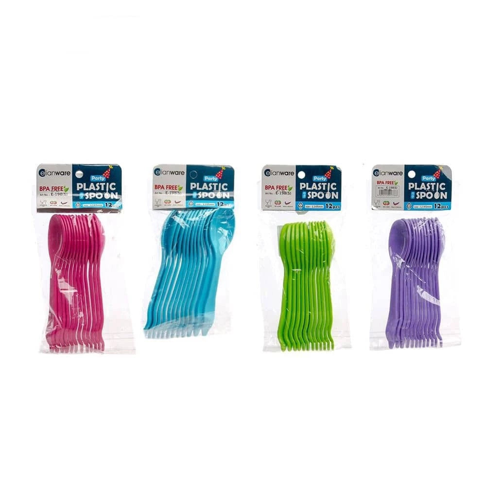 Reusable Plastic Spoon - 12 pack