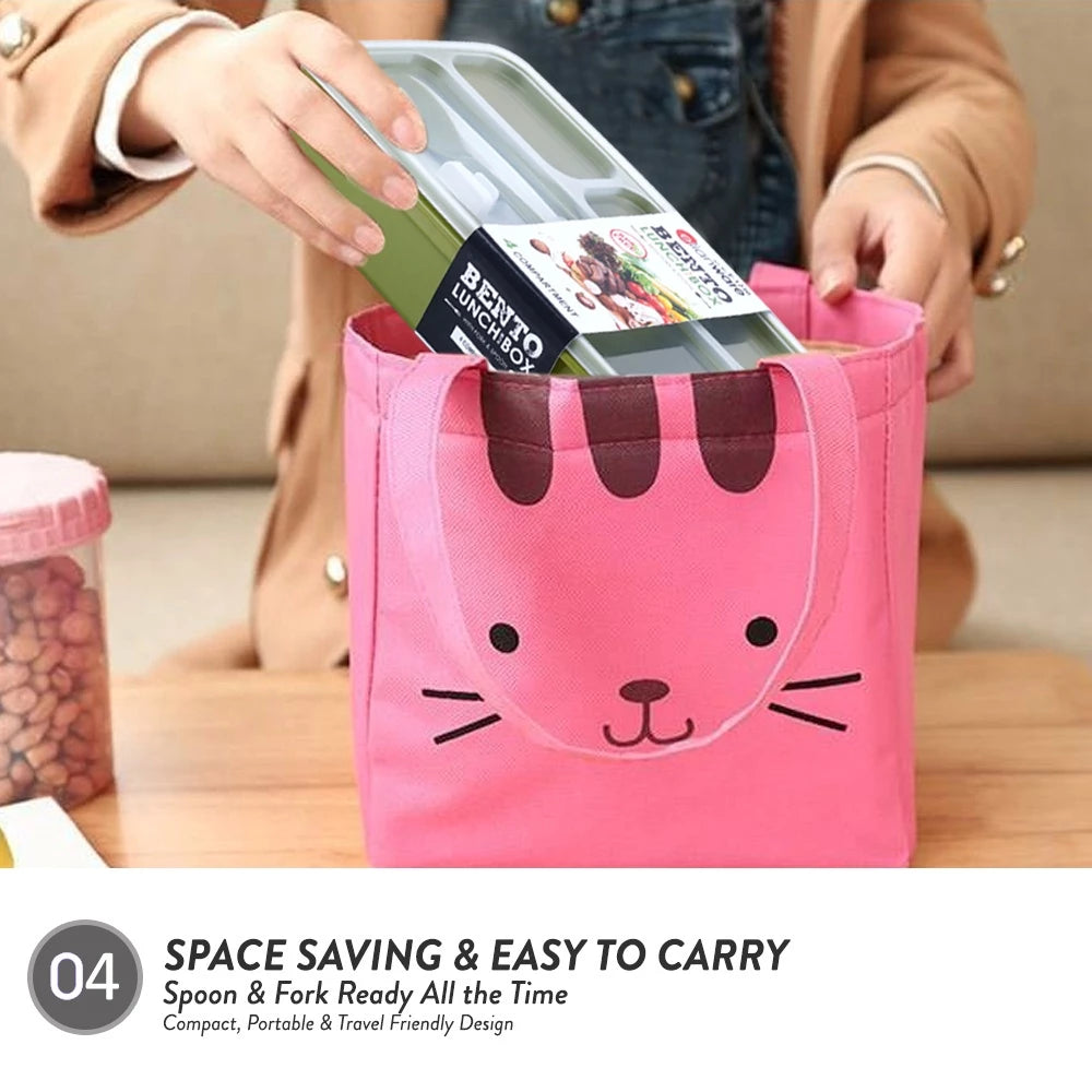 Bento Lunch Box With Fork & Spoon 1.37L