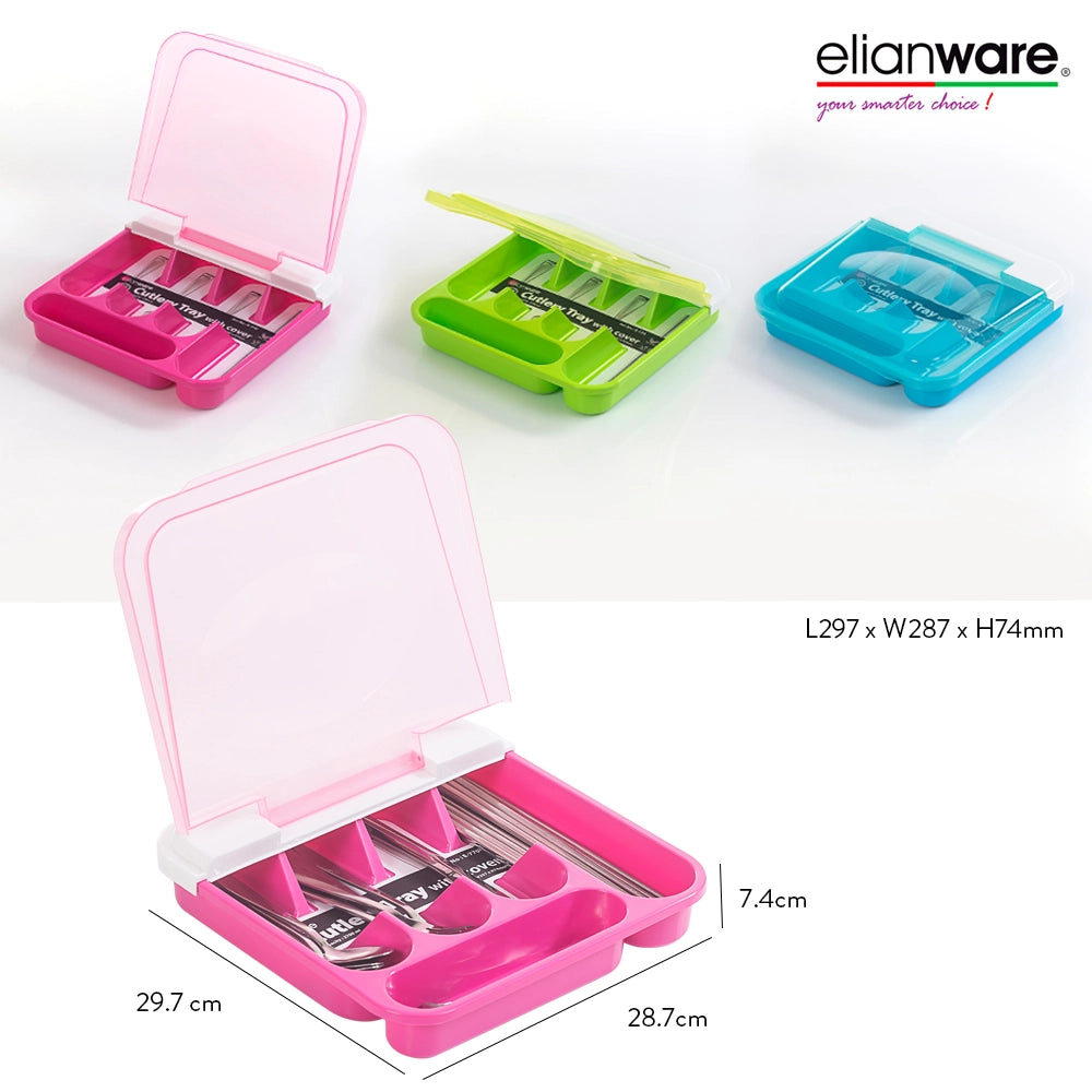 Plastic Cutlery Tray with Cover